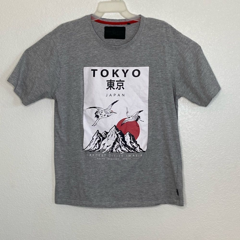 SOUL STAR England Men’s Gray T Shirt with Tokyo Japan Print Size XL